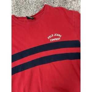 Men's Vintage Polo Jeans Company Ralph Lauren T-shirt Red Navy Size XL